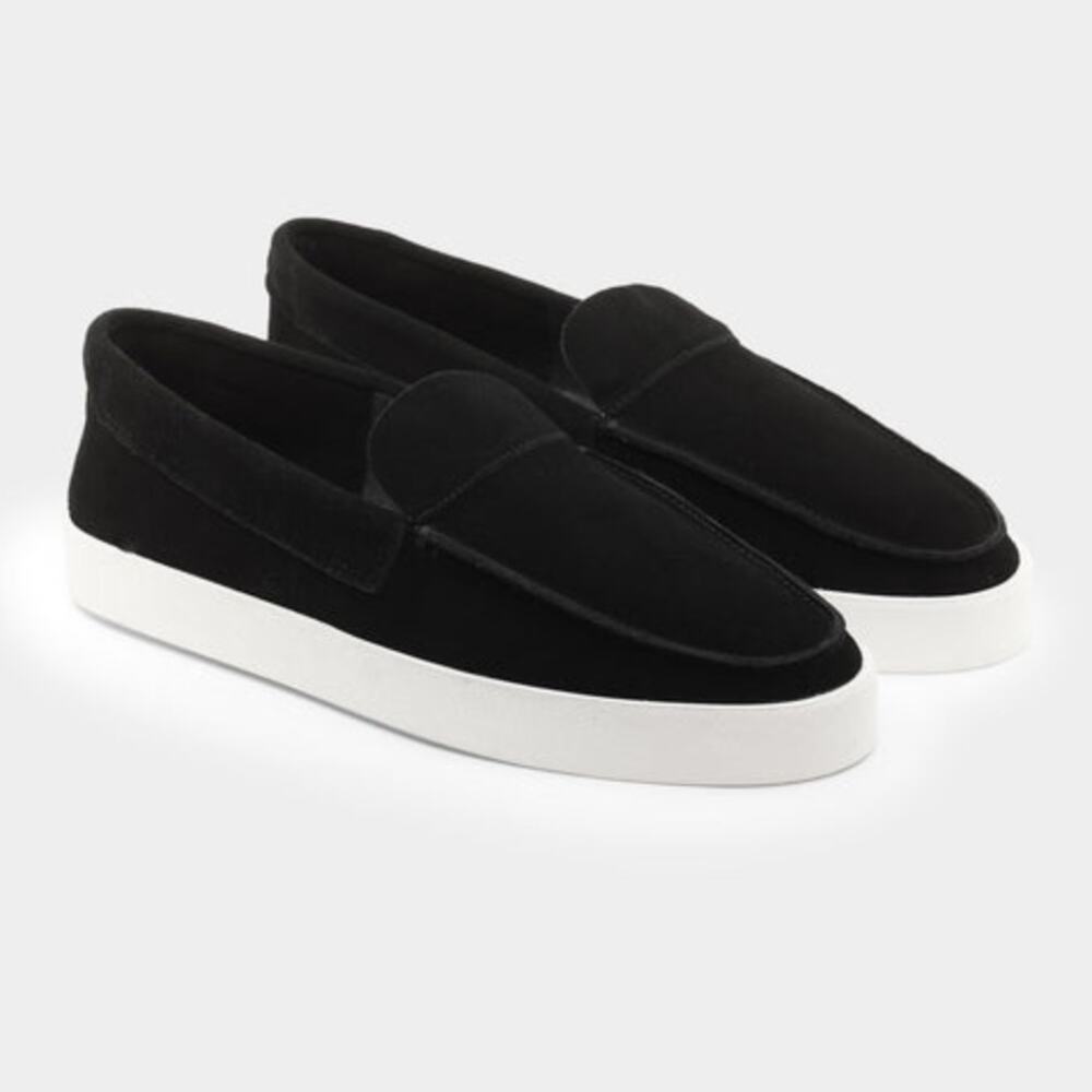 Saint Morta Men's Hemisphere Slip On Loafers Size 8 Black White Suede NIB